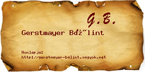 Gerstmayer Bálint névjegykártya